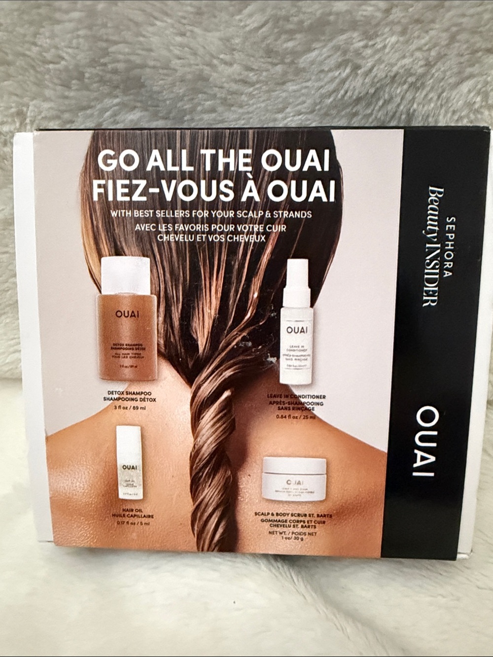 OUAI sampler! Shampoo, conditioner, hair oil and scalp/body scrub
